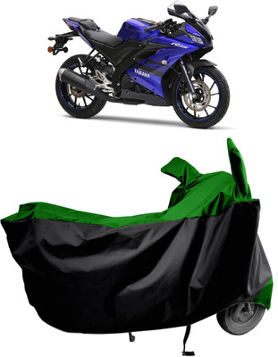 Amexride Two Wheeler Cover for Yamaha(YZF R15 BS6, Green, Black)