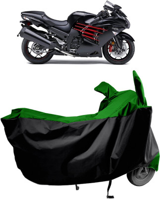 Amexride Two Wheeler Cover for Kawasaki(Ninja ZX-14R, Green)