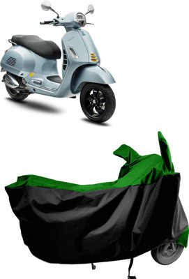 Amexride Two Wheeler Cover for Vespa(GTS Super 300, Green, Black)