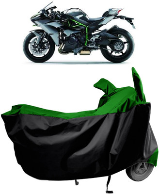 Amexride Two Wheeler Cover for Kawasaki(Ninja H2R, Green)