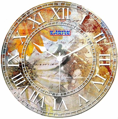 Kartik Analog 28 cm X 28 cm Wall Clock(Multicolor, Without Glass, Standard)