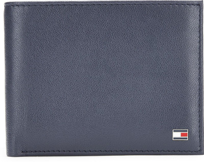 TOMMY HILFIGER Men Casual Blue Genuine Leather Wallet(10 Card Slots)