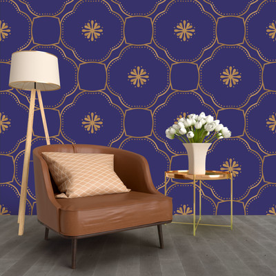 We Kreate Vinyl Decorative Blue Wallpaper(L x W: 250 cm x 45 cm)