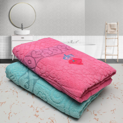Cotton Bolls Textiles Cotton 360 GSM Bath Towel(Pack of 2)