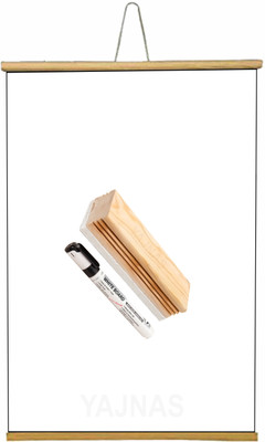 YAJNAS 2x3 Feet, Non-Magnetic Wooden Whiteboard & 1 Marker & 1 Duster Combo White board(24 inch x 36 inch)