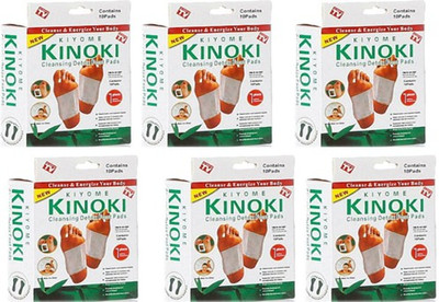 KIYOME KINOKI Foot Patches Detox Body Cleaning Pads|Toxins Remover Plaster & Patch(6 x 1 Units)