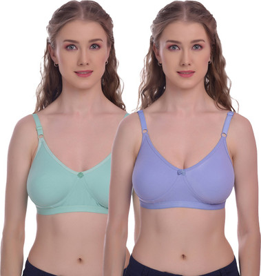 elina Women Everyday Non Padded Bra(Blue, Purple)