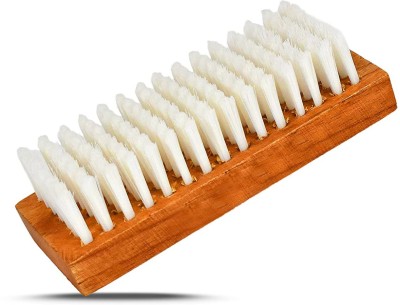 Najmii Wooden Cloth Brush with Smooth Straight Bristles for Washing Wooden Wet and Dry Brush(Brown)