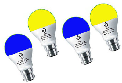 rino 9 W Basic Standard B22 LED Bulb(Multicolor, Pack of 4)