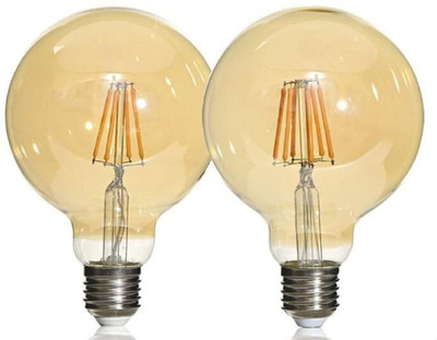 LEDOLUX 8 W Basic Globe E26 LED Bulb(Yellow, Pack of 2)