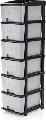 DM PLUS Plastic Free Standing Chest of Drawers(Finish Color - GREY-BLACK, DIY(Do-It-Yourself))