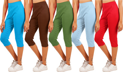 Just Live Fashion Women Multicolor, Red Capri