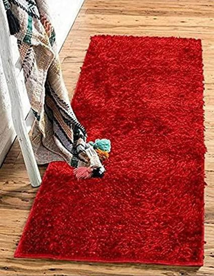 NAETRI Maroon Polyester Runner(2 ft,  X 5 ft, Rectangle)