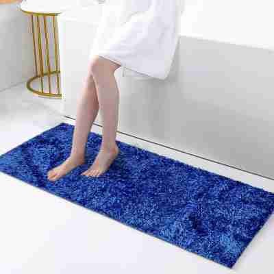 NAETRI Blue Polyester Runner(2 ft,  X 5 ft, Rectangle)