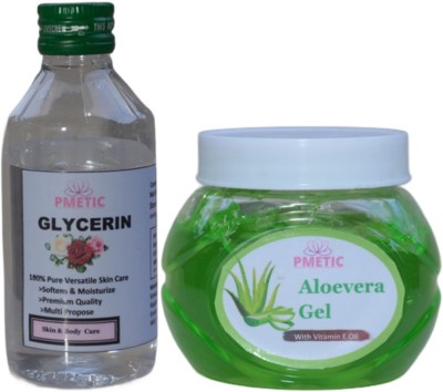 pmetic 200ml Glycerin,200Gm Aloevera Gel For Face Face Wash(400 ml)