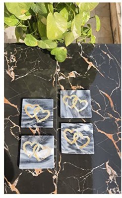 ANGHANDICRAFTS Square Marble Coaster Set(Pack of 4)