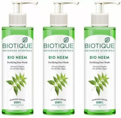 BIOTIQUE Fresh Neem 200 ml (Pack of 3) Face Wash(3 Items in the set)