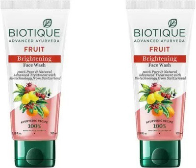 BIOTIQUE Fruit Brightening 100 ml (Pack of 2) Face Wash(2 Items in the set)