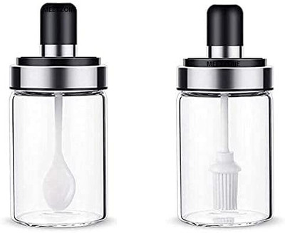 MAITRI ENTERPRISE Glass Honey Jar  - 250 g(Pack of 2, White)