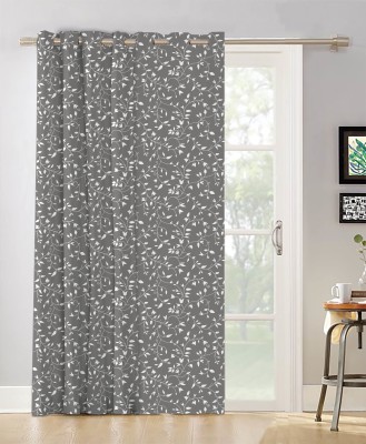 OASIS 152 cm (5 ft) Cotton Window Curtain Single Curtain(Floral, Grey)