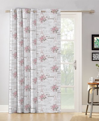 OASIS 274 cm (9 ft) Cotton Long Door Curtain Single Curtain(Motif, White)