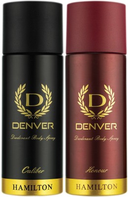 DENVER Honor and Caliber Deodorant Spray  -  For Men(165 ml, Pack of 2)