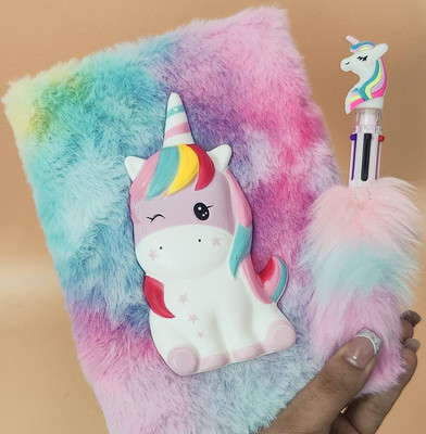 AMANVANI unicorn A5 Diary ruled 80 Pages(Multicolor, Pack of 2)