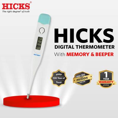 Hicks DMT 102 Digital Thermometer with Memory & Beeper - Auto Shut Off - White Thermometer