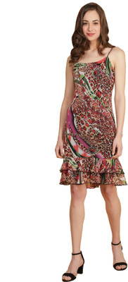 TSM Women A-line Brown Midi/Calf Length Dress