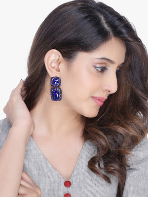 Kairangi Exclusive Base Metal and Crystal Drop Earrings Crystal Nickel Drops & Danglers
