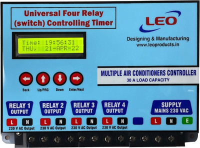 Leo 4 channel timer Programmable Electronic Timer Switch with Holiday Option Programmable Electronic Timer Switch(Grey)