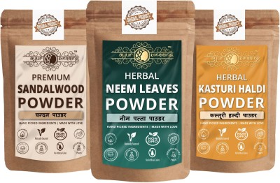 Ayur Blessing Neem Leaves, Sandalwood and Kasturi Haldi Powder, Skin Care Combo(270 g)