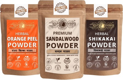 Ayur Blessing Sandalwood, Orange Peel and Shikakai Powder, Skin Care Combo(270 g)