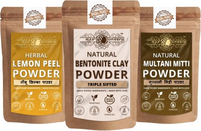 Ayur Blessing Bentonite Clay, Lemon Peel and Multani Mitti Powder, Skin Care Combo(270 g)