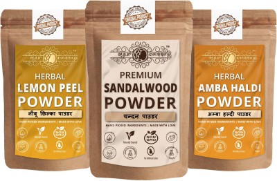 Ayur Blessing Sandalwood, Lemon Peel and Amba Haldi Powder, Skin Care Combo(270 g)