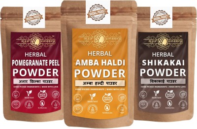 Ayur Blessing Amba Haldi, Pomegranate Peel and Shikakai Powder, Skin Care Combo(270 g)