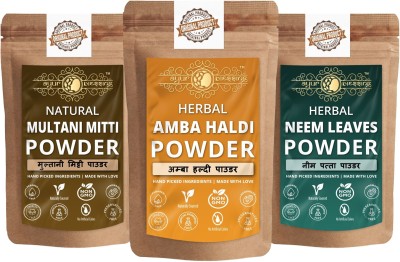 Ayur Blessing Amba Haldi, Multani Mitti and Neem Leaves Powder, Skin Care Combo(270 g)