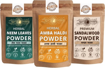 Ayur Blessing Amba Haldi, Neem Leaves and Sandalwood Powder, Skin Care Combo(270 g)