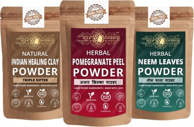 Ayur Blessing Pomegranate Peel, Indian Healing Clay and Neem Leaves Powder, Skin Care Combo(270 g)