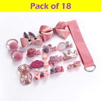 Moozo Fancy Accessories Bab Girl Hair Clip Princess Headband Toddler Set Gift Box 18pc hair combo(Multicolor)