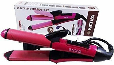AL ATASH Nova NHC-2009 2-in-1 Hair Beauty Set L Straightener And Curler (Pack Of 1) Handy Hair Styler L 2 In 1 Styling Iron PTC Heater L Ceramic Heating Plates Hair Straightener (Multicolor) For Rs. 299 @ 79 %