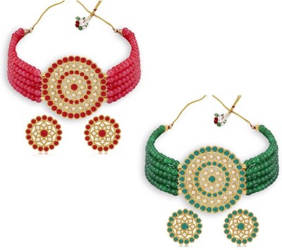 Tiank Innovation Stone, Dori, Alloy Gold-plated Red, Green Jewellery Set(Pack of 1)