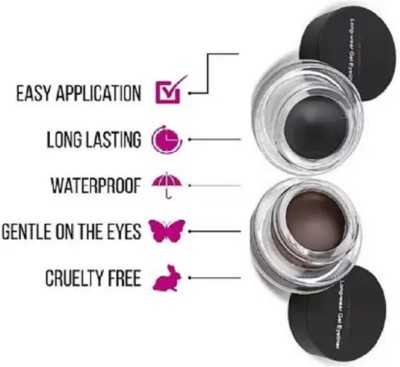 LILLYAMOR 2 IN 1 3D Long Lasting Drama Gel Liner(BLACK, BROWN, 10 g)