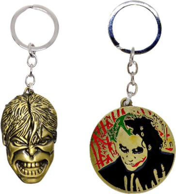 BIPS ENTERPRISES Marvel Avengers Hulk & Dc Joker Combo Keychain Metal Keychain for Bike Key Chain