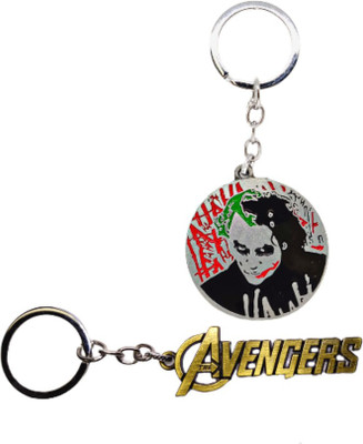 BIPS ENTERPRISES Marvel Avengers logo & dc joker Combo Keychain Metal Keychain for Bike Key Chain