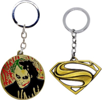 BIPS ENTERPRISES Marvel Avengers dc superman s logo & joker face Keychain Combo Metal Key Chain