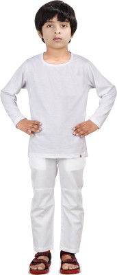 MADE IN THE SHADE Boys Casual T-shirt Track Pants(white_10S)