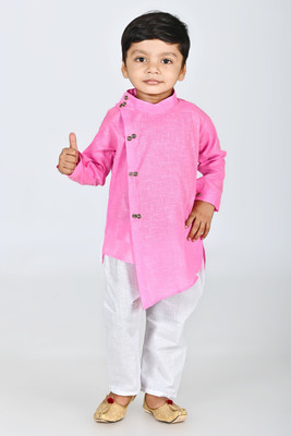 JCT DRESSES Boys Festive & Party Kurta and Pyjama Set(Yellow Pack of 1)