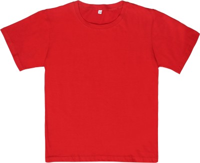 Ayvina Boys Solid Pure Cotton T Shirt(Red, Pack of 1)