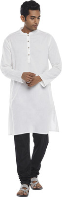 Indus Route by Pantaloons Men Solid Straight Kurta(White)